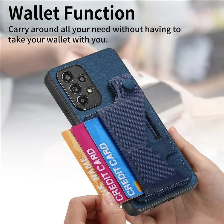 D13 For Samsung Galaxy A53 5G Case K-shaped Kickstand Leather+TPU Phone Cover