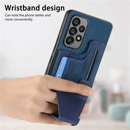 D13 For Samsung Galaxy A53 5G Case K-shaped Kickstand Leather+TPU Phone Cover