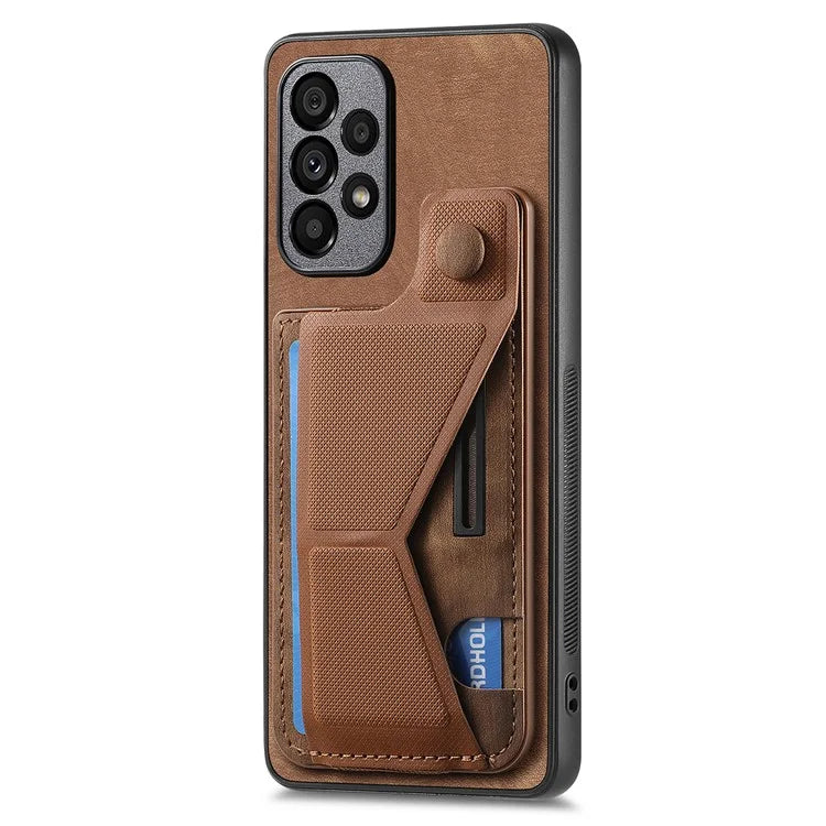 D13 For Samsung Galaxy A53 5G Case K-shaped Kickstand Leather+TPU Phone Cover