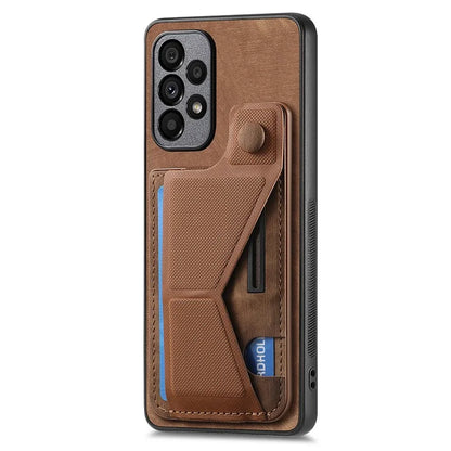D13 For Samsung Galaxy A53 5G Case K-shaped Kickstand Leather+TPU Phone Cover