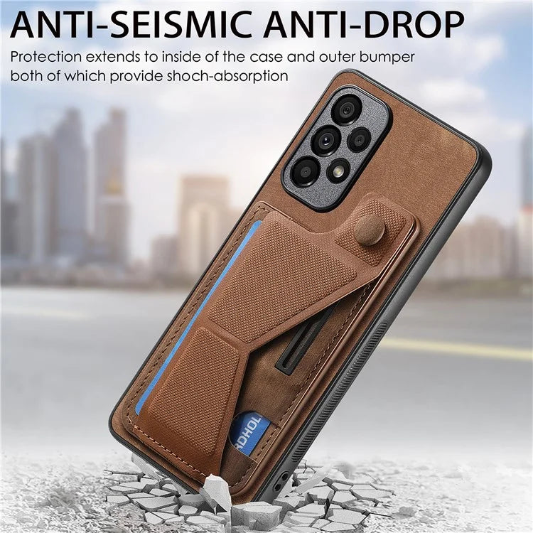 D13 For Samsung Galaxy A53 5G Case K-shaped Kickstand Leather+TPU Phone Cover