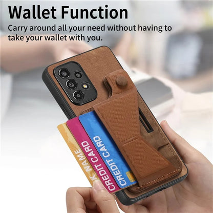 D13 For Samsung Galaxy A53 5G Case K-shaped Kickstand Leather+TPU Phone Cover