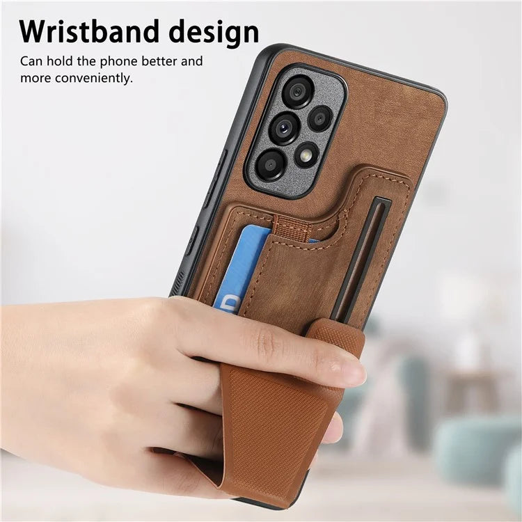 D13 For Samsung Galaxy A53 5G Case K-shaped Kickstand Leather+TPU Phone Cover