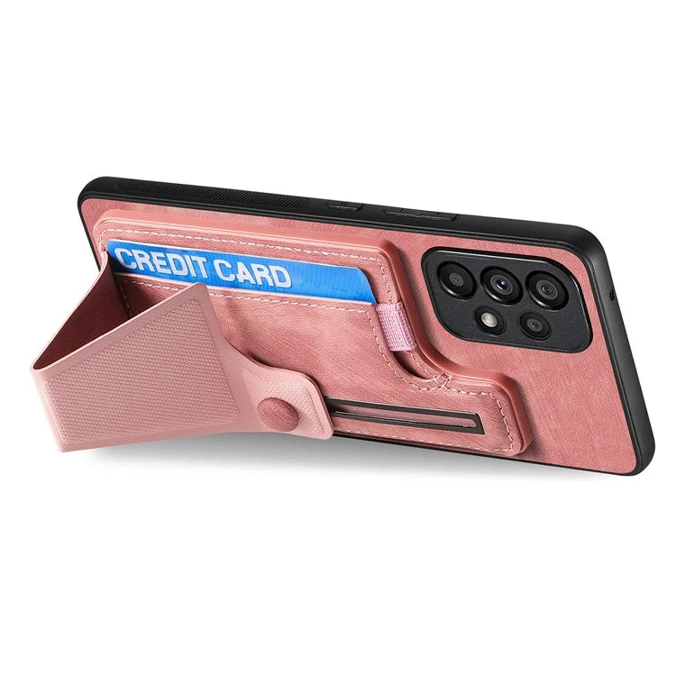 D13 For Samsung Galaxy A53 5G Case K-shaped Kickstand Leather+TPU Phone Cover