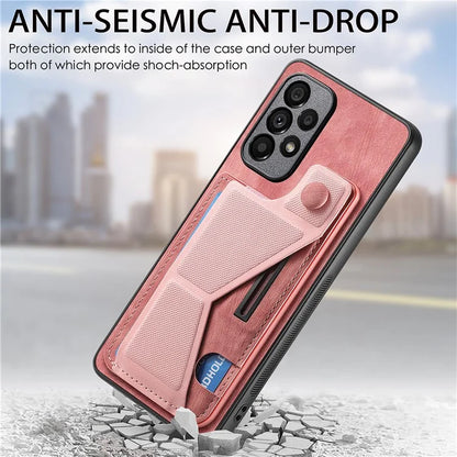 D13 For Samsung Galaxy A53 5G Case K-shaped Kickstand Leather+TPU Phone Cover