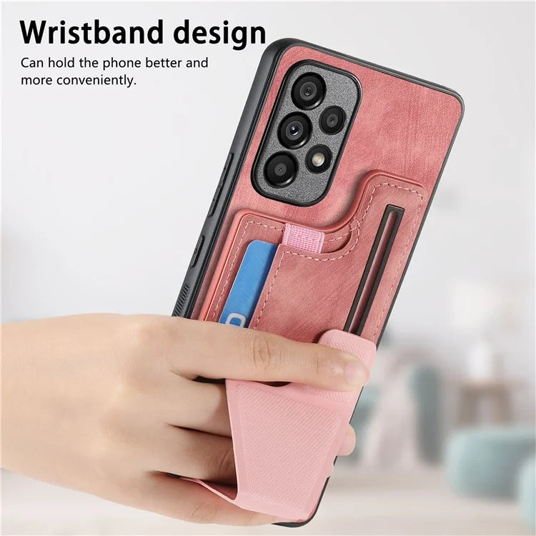 D13 For Samsung Galaxy A53 5G Case K-shaped Kickstand Leather+TPU Phone Cover