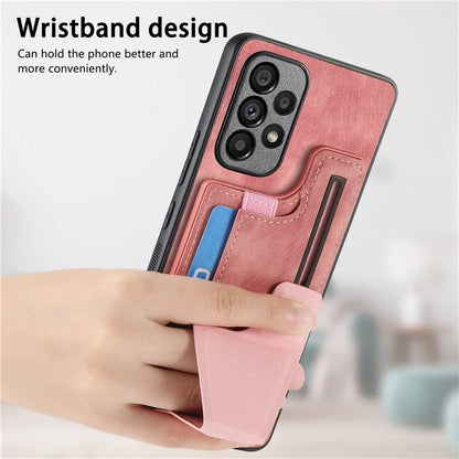D13 For Samsung Galaxy A53 5G Case K-shaped Kickstand Leather+TPU Phone Cover