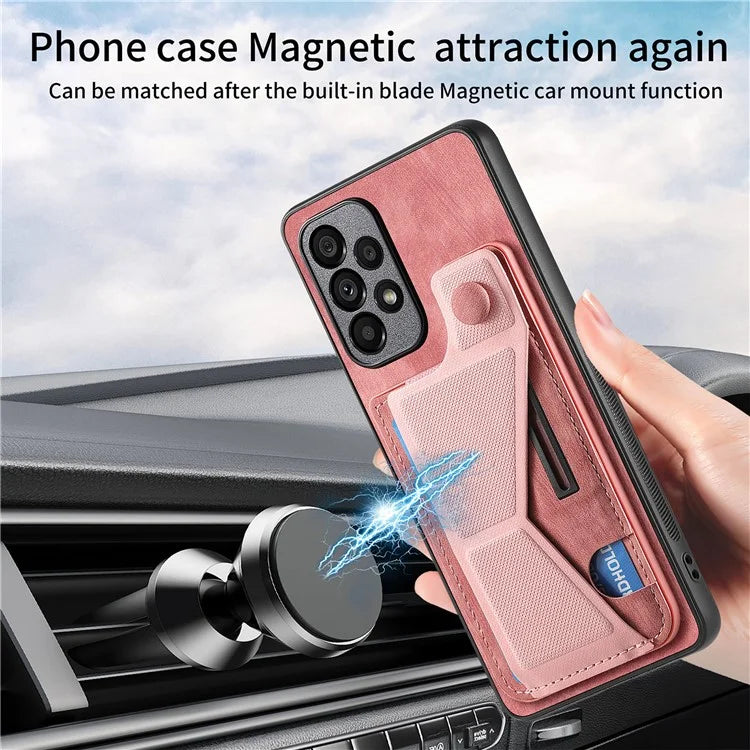 D13 For Samsung Galaxy A53 5G Case K-shaped Kickstand Leather+TPU Phone Cover