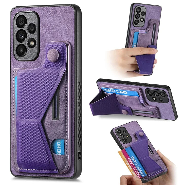 D13 For Samsung Galaxy A53 5G Case K-shaped Kickstand Leather+TPU Phone Cover