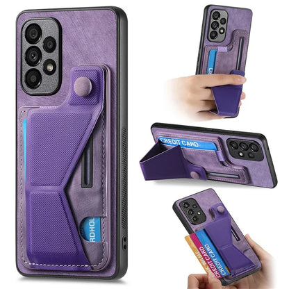 D13 For Samsung Galaxy A53 5G Case K-shaped Kickstand Leather+TPU Phone Cover