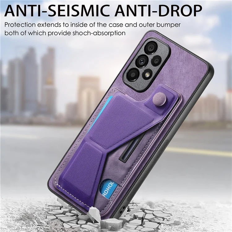 D13 For Samsung Galaxy A53 5G Case K-shaped Kickstand Leather+TPU Phone Cover