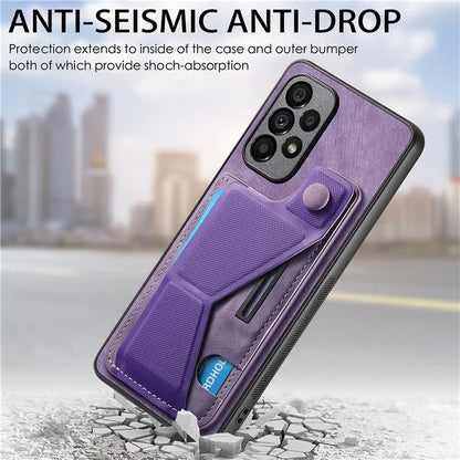 D13 For Samsung Galaxy A53 5G Case K-shaped Kickstand Leather+TPU Phone Cover