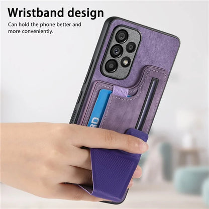 D13 For Samsung Galaxy A53 5G Case K-shaped Kickstand Leather+TPU Phone Cover