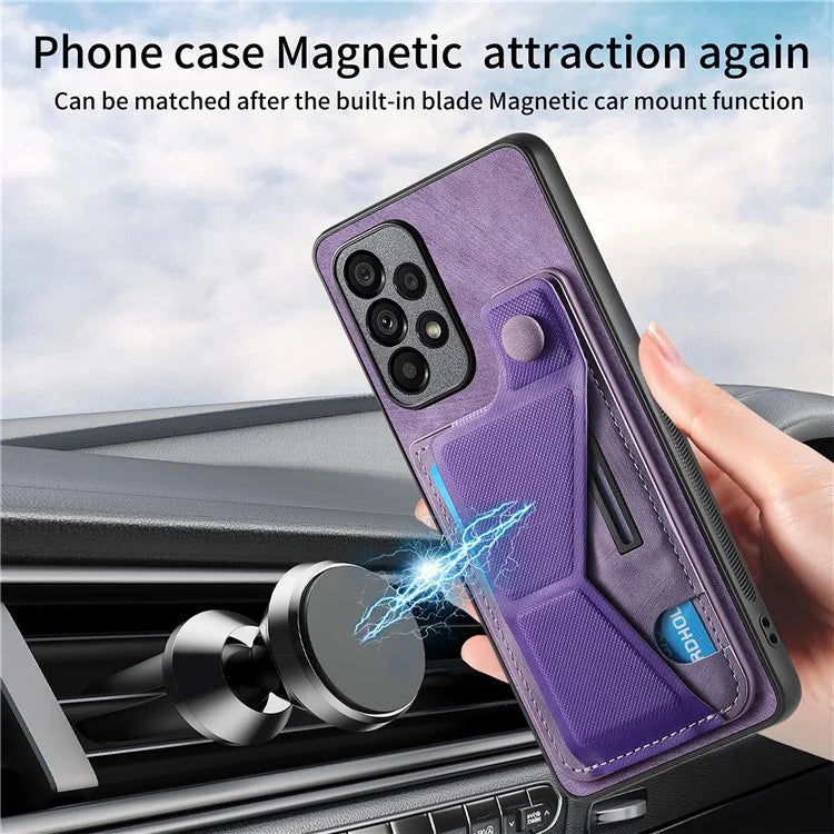 D13 For Samsung Galaxy A53 5G Case K-shaped Kickstand Leather+TPU Phone Cover