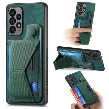 D13 For Samsung Galaxy A53 5G Case K-shaped Kickstand Leather+TPU Phone Cover