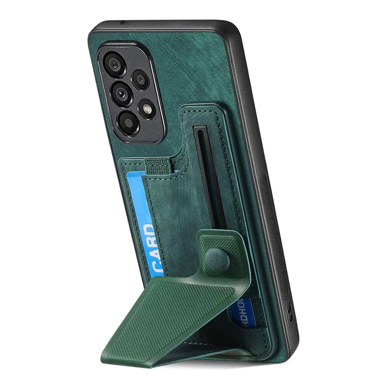 D13 For Samsung Galaxy A53 5G Case K-shaped Kickstand Leather+TPU Phone Cover