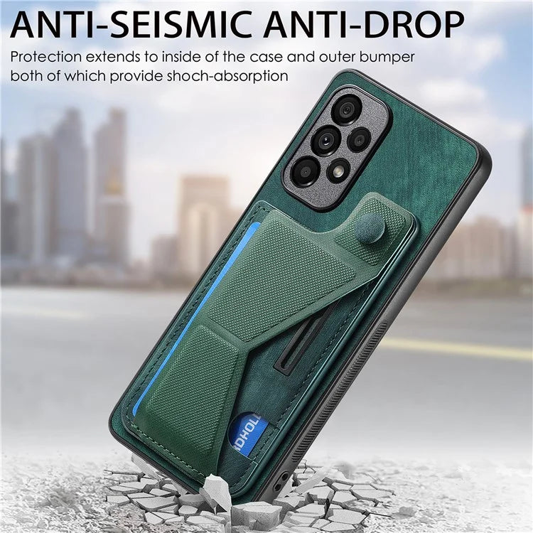 D13 For Samsung Galaxy A53 5G Case K-shaped Kickstand Leather+TPU Phone Cover