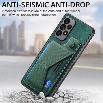 D13 For Samsung Galaxy A53 5G Case K-shaped Kickstand Leather+TPU Phone Cover