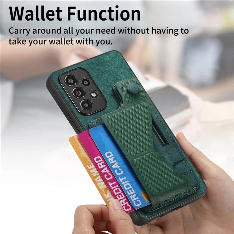 D13 For Samsung Galaxy A53 5G Case K-shaped Kickstand Leather+TPU Phone Cover