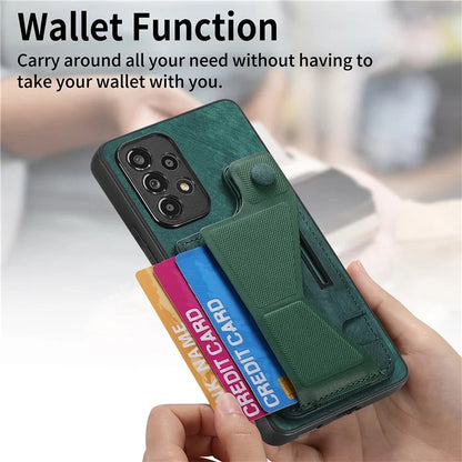 D13 For Samsung Galaxy A53 5G Case K-shaped Kickstand Leather+TPU Phone Cover