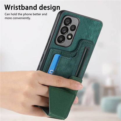 D13 For Samsung Galaxy A53 5G Case K-shaped Kickstand Leather+TPU Phone Cover