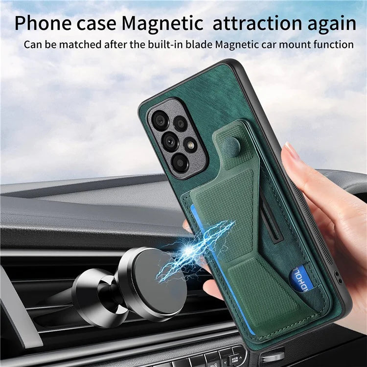 D13 For Samsung Galaxy A53 5G Case K-shaped Kickstand Leather+TPU Phone Cover