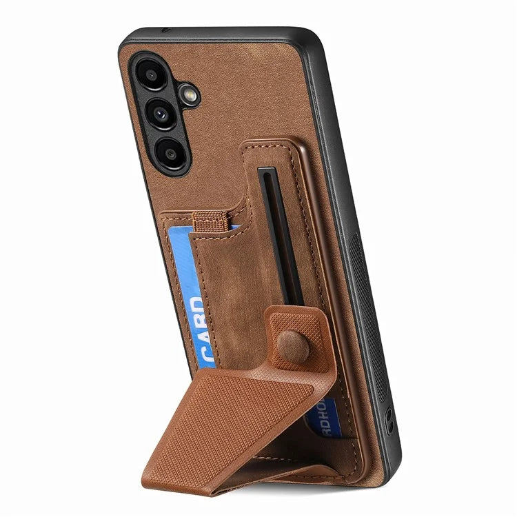 D13 For Samsung Galaxy A34 5G Case Retro Leather Card Slot Phone Shell with Kickstand