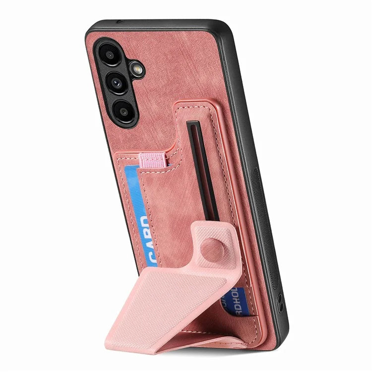 D13 For Samsung Galaxy A34 5G Case Retro Leather Card Slot Phone Shell with Kickstand