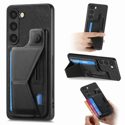 D13 For Samsung Galaxy S23+ Case PU Leather+TPU Card Holder Slots Kickstand Back Cover