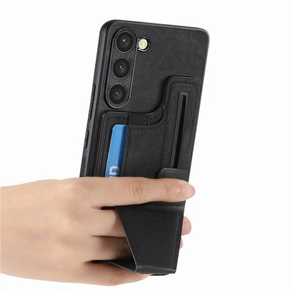 D13 For Samsung Galaxy S23+ Case PU Leather+TPU Card Holder Slots Kickstand Back Cover