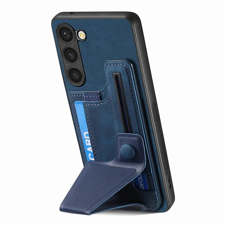D13 For Samsung Galaxy S23+ Case PU Leather+TPU Card Holder Slots Kickstand Back Cover