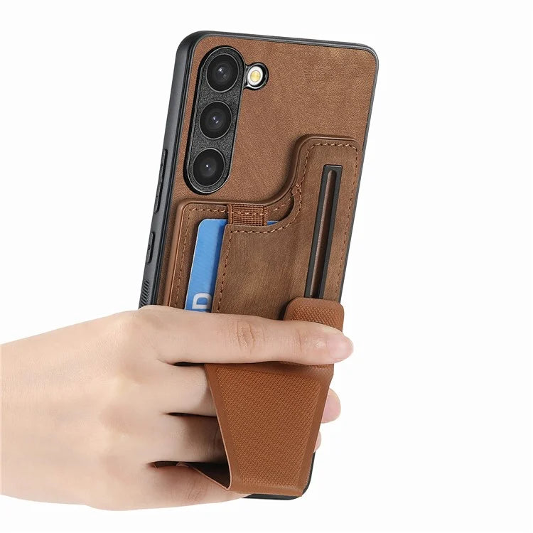 D13 For Samsung Galaxy S23+ Case PU Leather+TPU Card Holder Slots Kickstand Back Cover