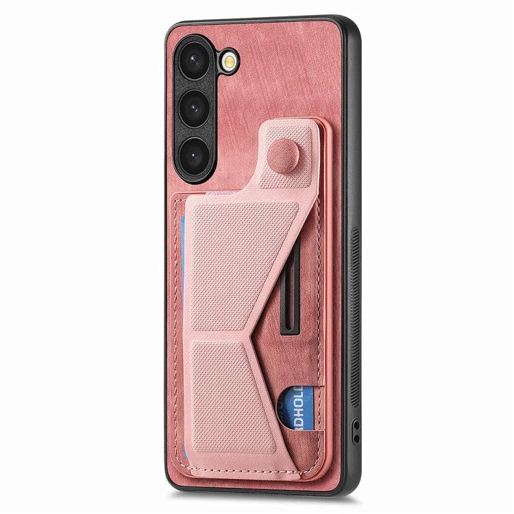 D13 For Samsung Galaxy S23+ Case PU Leather+TPU Card Holder Slots Kickstand Back Cover
