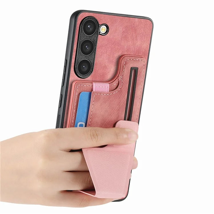 D13 For Samsung Galaxy S23+ Case PU Leather+TPU Card Holder Slots Kickstand Back Cover