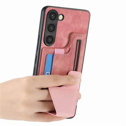 D13 For Samsung Galaxy S23+ Case PU Leather+TPU Card Holder Slots Kickstand Back Cover
