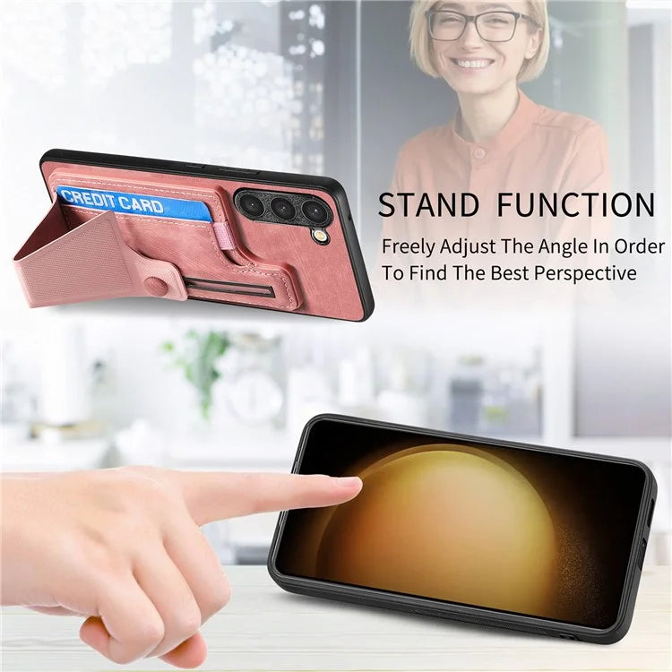 D13 For Samsung Galaxy S23+ Case PU Leather+TPU Card Holder Slots Kickstand Back Cover