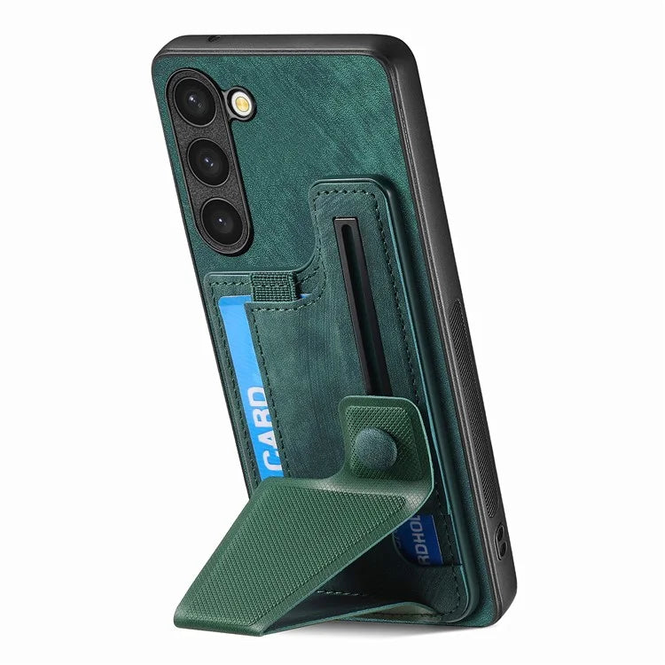 D13 For Samsung Galaxy S23+ Case PU Leather+TPU Card Holder Slots Kickstand Back Cover