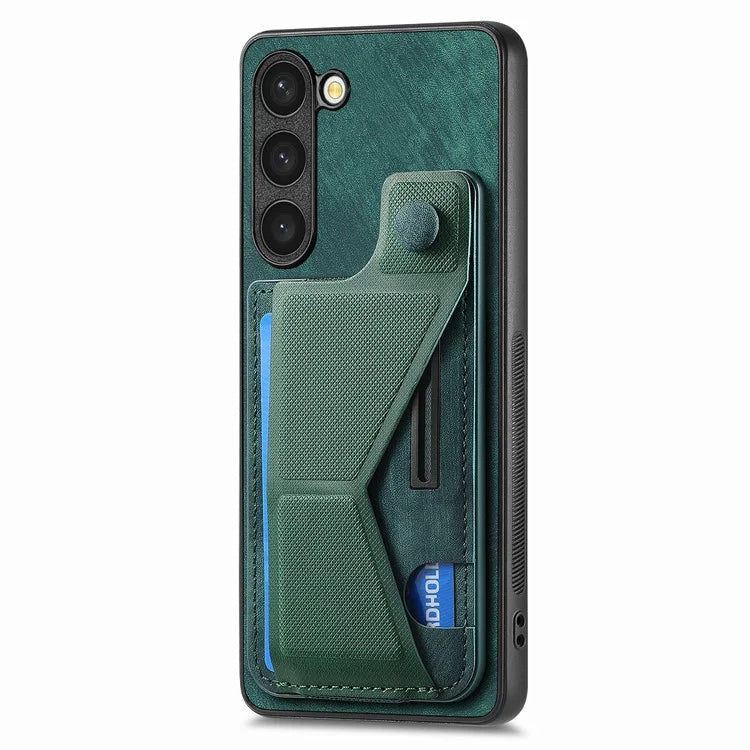 D13 For Samsung Galaxy S23+ Case PU Leather+TPU Card Holder Slots Kickstand Back Cover