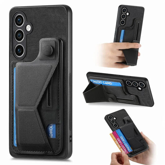 D13 For Samsung Galaxy S23 FE Case Retro Leather+TPU Back Card Holder Phone Cover