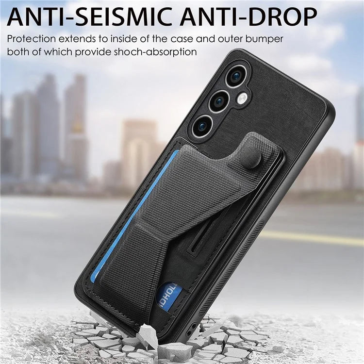 D13 For Samsung Galaxy S23 FE Case Retro Leather+TPU Back Card Holder Phone Cover