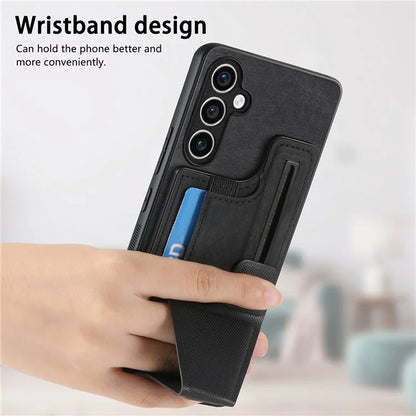 D13 For Samsung Galaxy S23 FE Case Retro Leather+TPU Back Card Holder Phone Cover