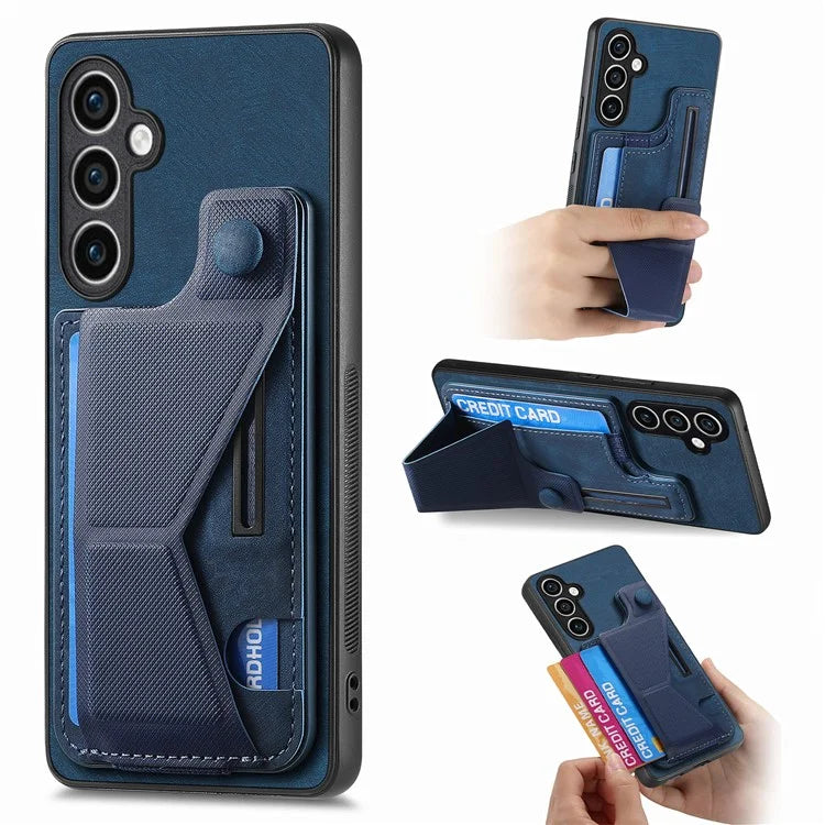 D13 For Samsung Galaxy S23 FE Case Retro Leather+TPU Back Card Holder Phone Cover