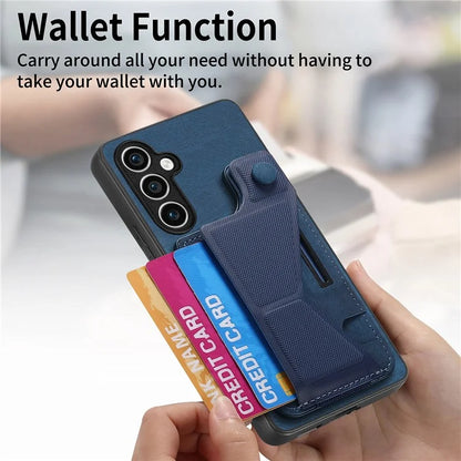 D13 For Samsung Galaxy S23 FE Case Retro Leather+TPU Back Card Holder Phone Cover