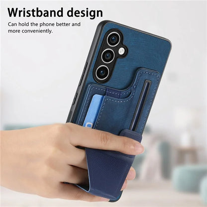 D13 For Samsung Galaxy S23 FE Case Retro Leather+TPU Back Card Holder Phone Cover