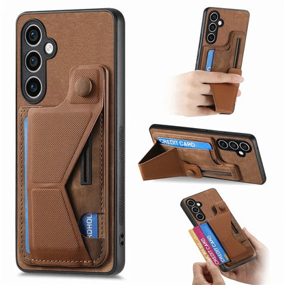 D13 For Samsung Galaxy S23 FE Case Retro Leather+TPU Back Card Holder Phone Cover