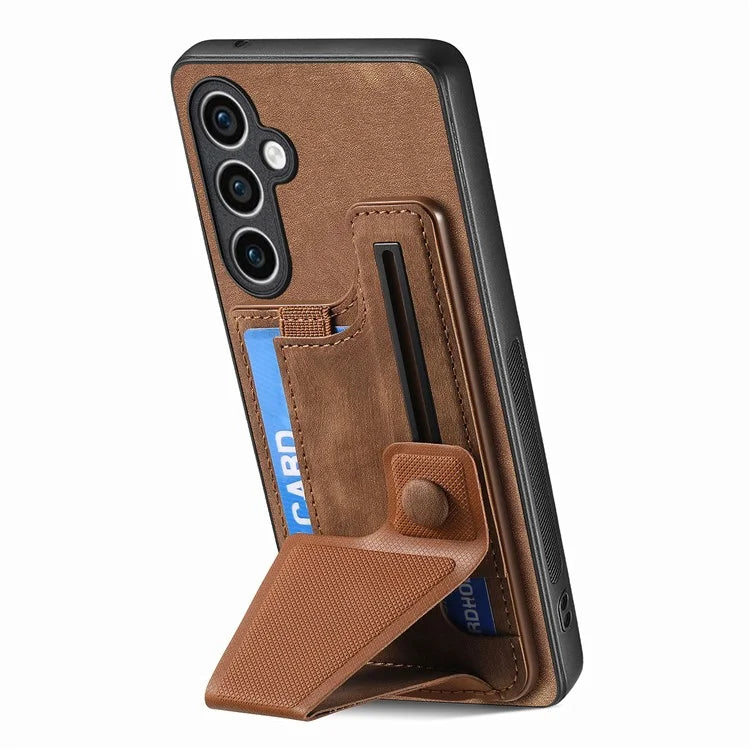 D13 For Samsung Galaxy S23 FE Case Retro Leather+TPU Back Card Holder Phone Cover