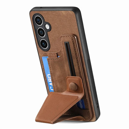 D13 For Samsung Galaxy S23 FE Case Retro Leather+TPU Back Card Holder Phone Cover