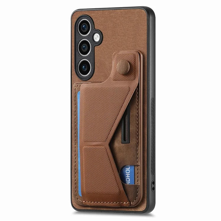 D13 For Samsung Galaxy S23 FE Case Retro Leather+TPU Back Card Holder Phone Cover