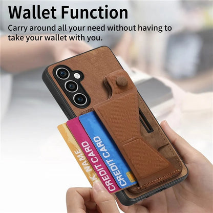 D13 For Samsung Galaxy S23 FE Case Retro Leather+TPU Back Card Holder Phone Cover