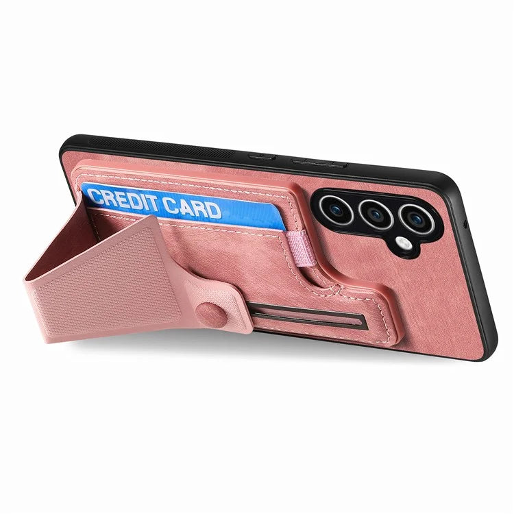 D13 For Samsung Galaxy S23 FE Case Retro Leather+TPU Back Card Holder Phone Cover
